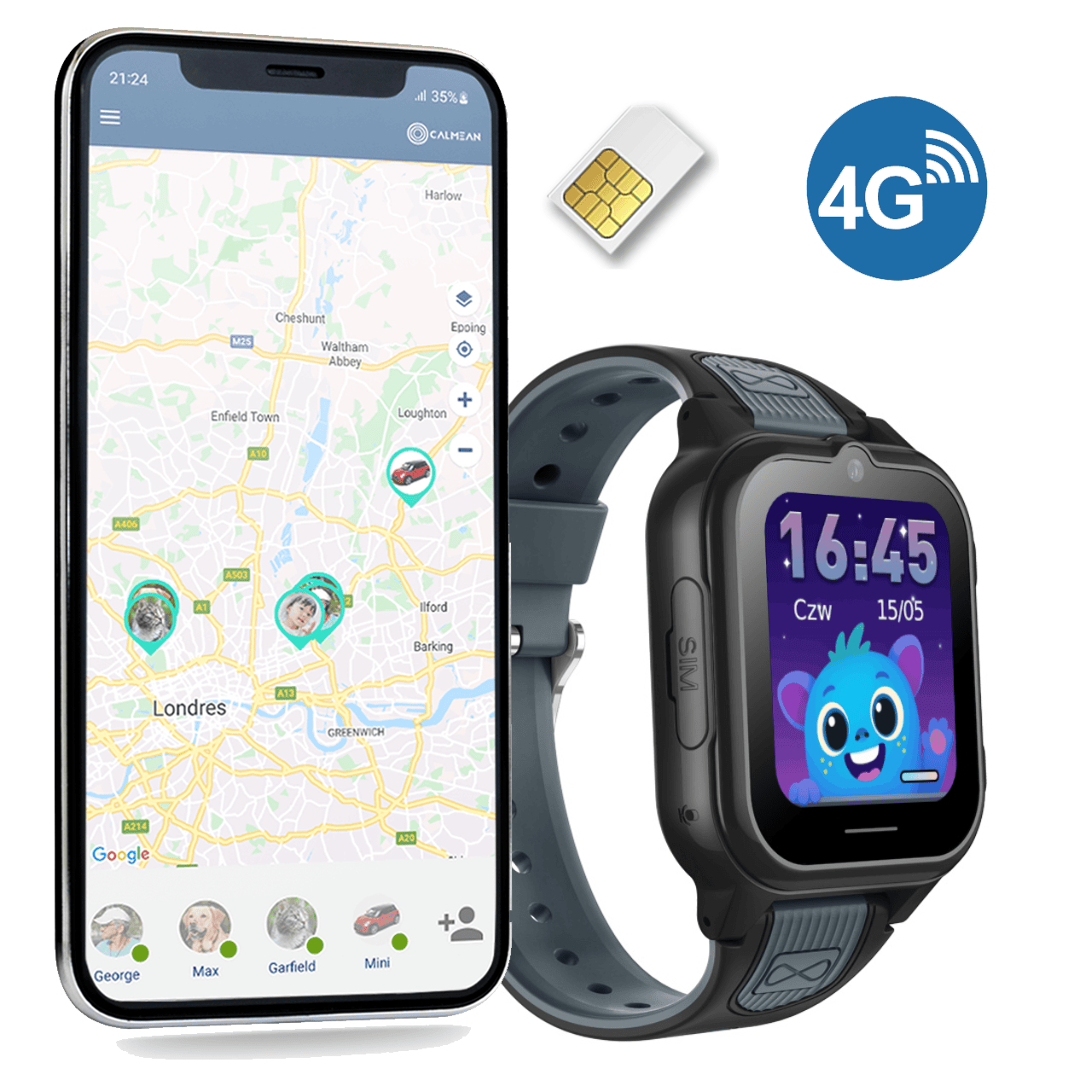 W zestawie otrzymasz wbudowaną kartę SIM T-Mobile, którą możesz wymienić na własną, jeśli chcesz. Zegarek jest kompatybilny z aplikacją, w której możesz ustawiać i kontrolować wiele funkcji.