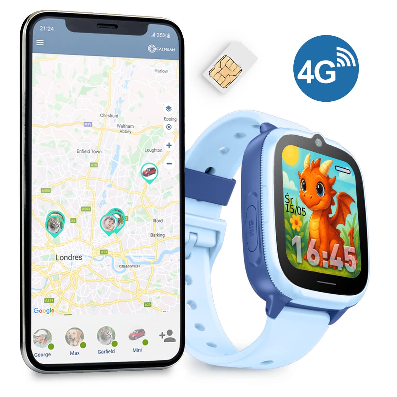 W zestawie otrzymasz wbudowaną kartę SIM T-Mobile, którą możesz wymienić na własną, jeśli chcesz. Zegarek jest kompatybilny z aplikacją, w której możesz ustawiać i kontrolować wiele funkcji.