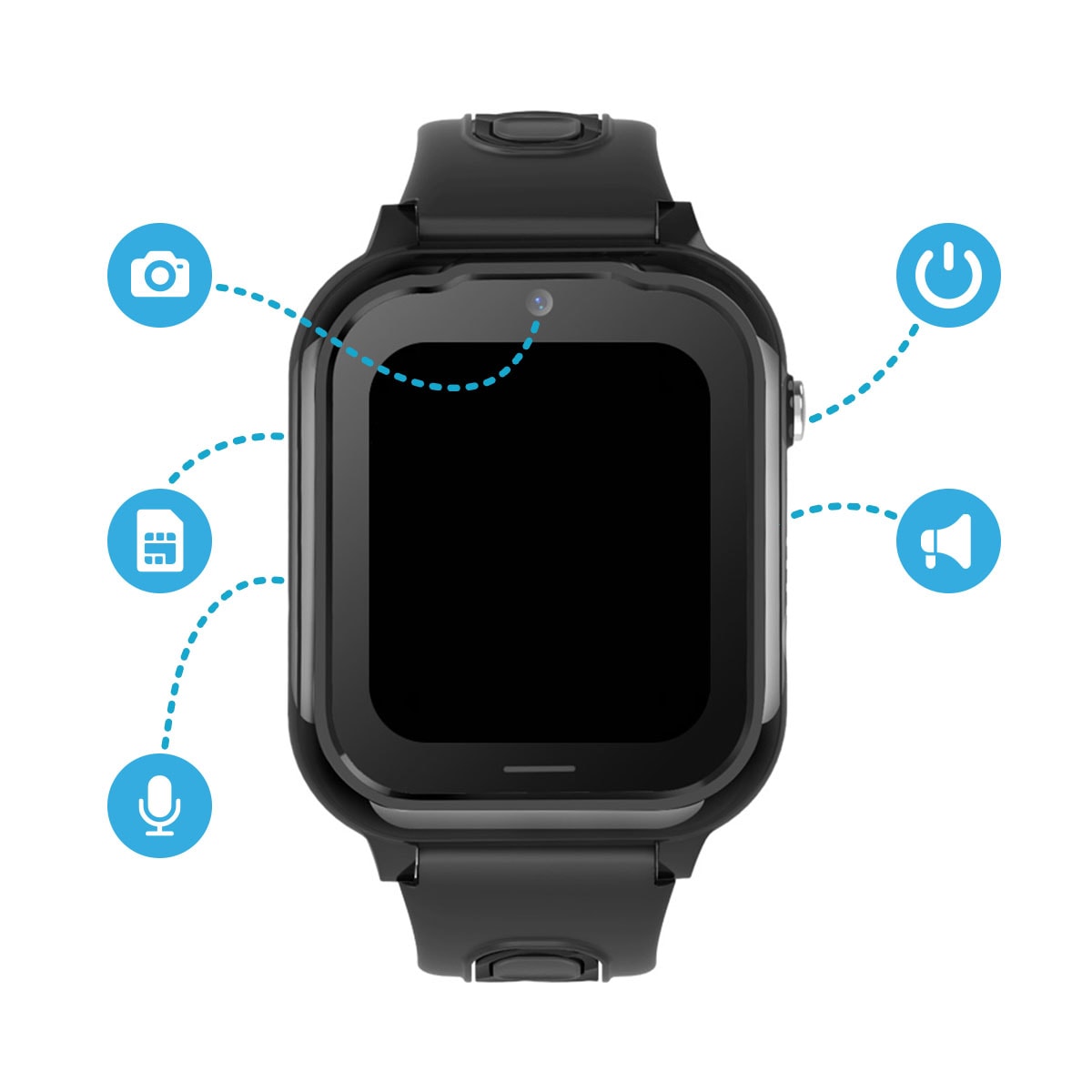 Obrazek przedstawia nauczycielkę pomagającą uczniom w klasie. Na pierwszym planie widzimy dwie dziewczynki skupione na swoich zadaniach. Jedna z nich pisze coś w zeszycie, a druga rysuje na kartce. Nauczycielka pochyla się nad jedną z dziewczynek, wskazując palcem na jej pracę, co sugeruje, że udziela jej wskazówek lub pomocy. W tle widoczne są inne dzieci zajęte swoimi pracami oraz ściana ozdobiona dziecięcymi rysunkami. Cała scena emanuje spokojem i koncentracją, pokazując codzienną pracę w szkole. Dziecko posiadające zegarek z nasłuchem daje rodzicowi możliwość podsłuchiwania, co dzieje się na zajęciach. Zegarek ma również funkcję planu zajęć oraz wyciszenia, co pozwala na efektywniejsze zarządzanie czasem i dostosowanie się do harmonogramu szkolnego.